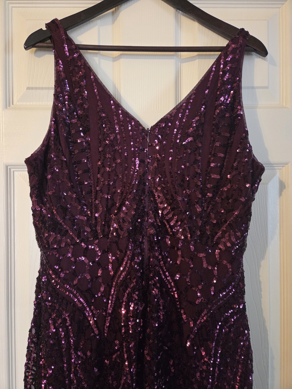 Purple Sequin Evening Gown